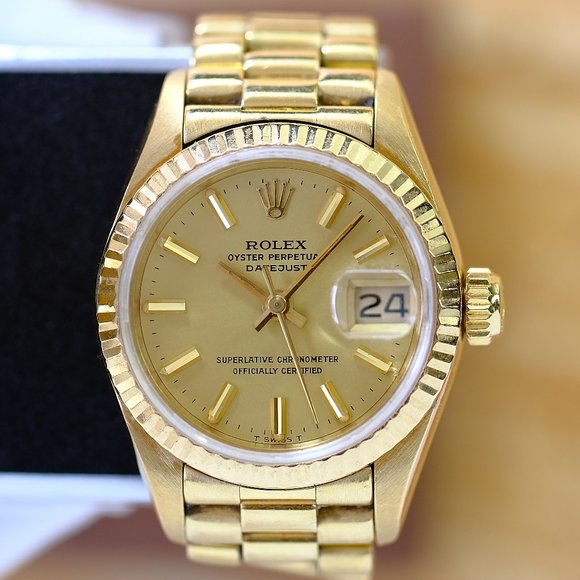 Rolex Datejust 18K Gold Presidential 26mm Watch - Picture 1 of 6